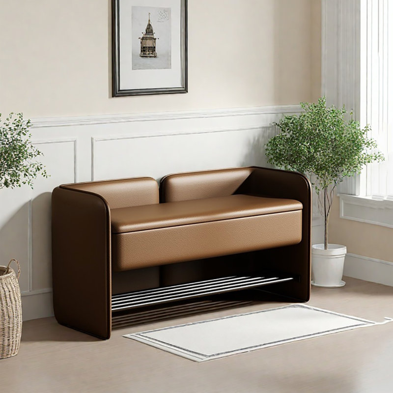 Tabouret de rangement pour chaussures 39,4 po, Brun