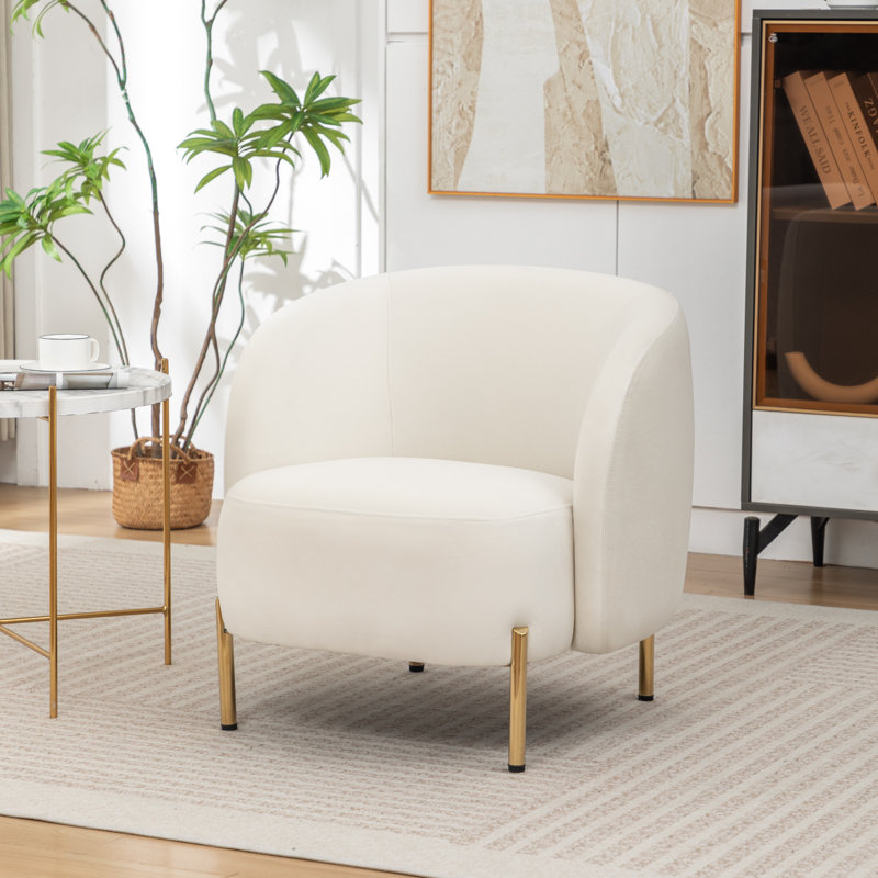 Chaise d'appoint rembourrée Edward, Beige