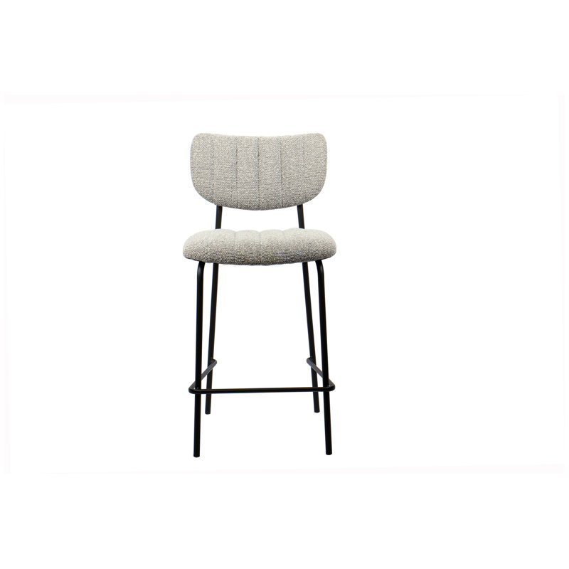 Stephenville Upholstered Counter Stool, Light gray