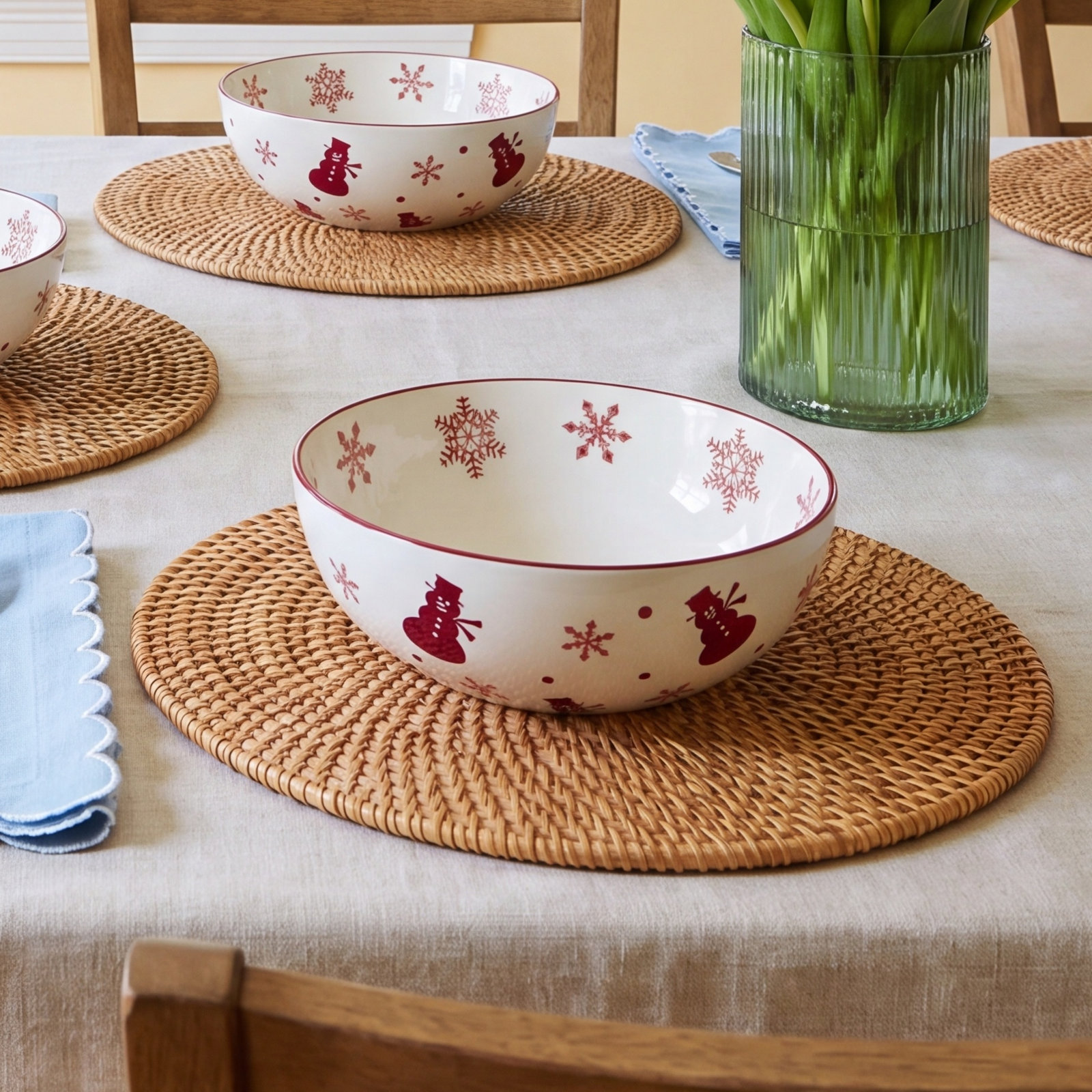 Winterfest Round Ceramic Serving Bowl