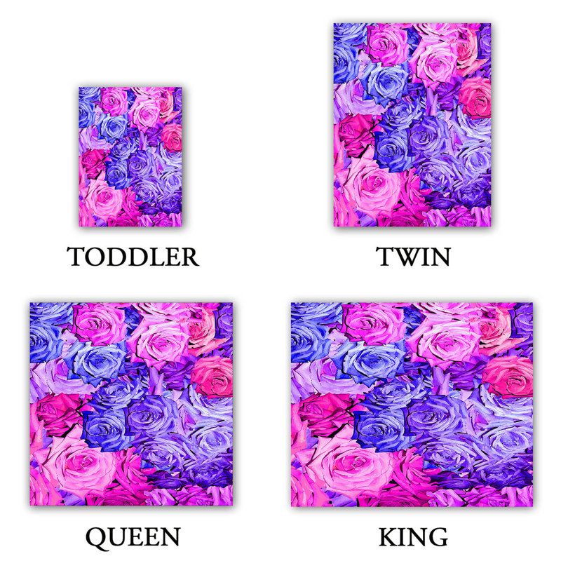 Ensemble de housse de couette pour grand lit DiaNoche en microfibre par Susie Kunzelman - Roses