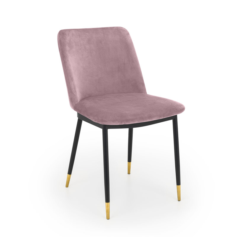 Gerson 127cm H Velvet Upholstered Side Chair in Blue, Dusky Pink