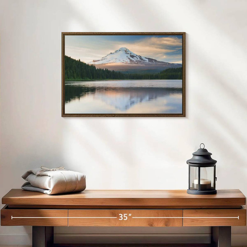 Mount Hood Panorama, 19" X 13", Floating Frame Walnut