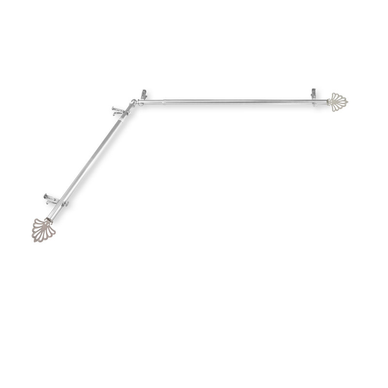 Tringle à rideaux simple pour fenêtre Fairmont, 120 po à 170 po, Nickel satiné