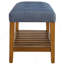 Banc de siège capitonné gris clair et chêne touffeté-1014562932