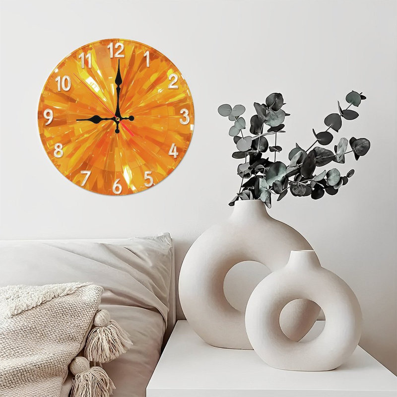 Horloge orange avec chiffres