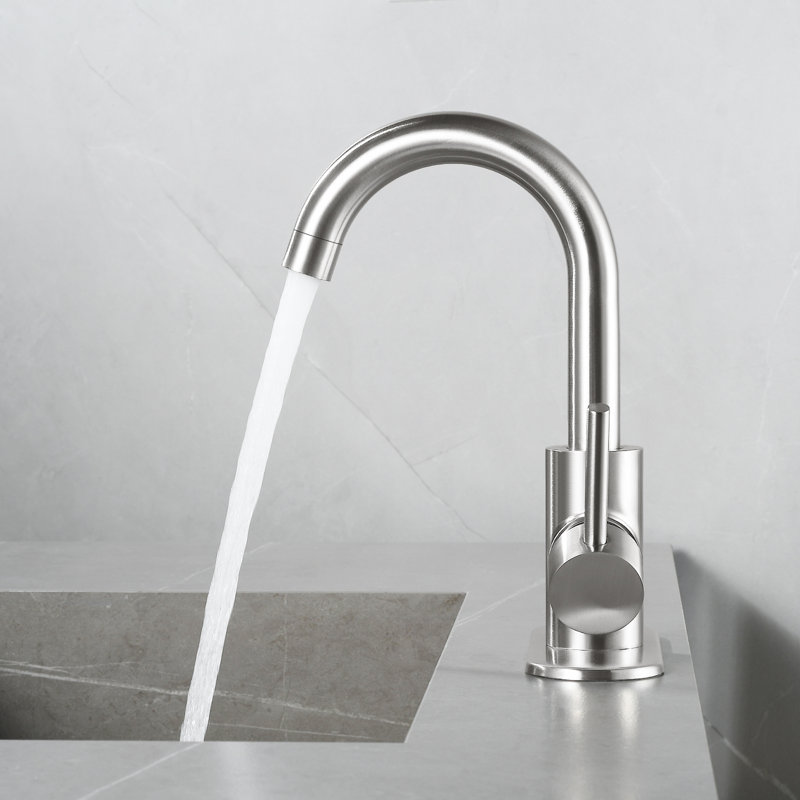 Robinet de salle de bain monotrou HGN, robinets de lavabo de salle de bain à 1 poignée avec bonde escamotable, Chrome