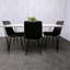 Dining Table with Hairpin Legs & 4 Velvet Chairs Set for Kitchen & Dining Room-336140943-336140937
