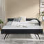 Lit de jour double avec canapé-lit capitonné capitonné, structure de canapé-lit avec dossier confortable et accoudoirs, velours, noir (79,5 po x 58 po x 25 po)
