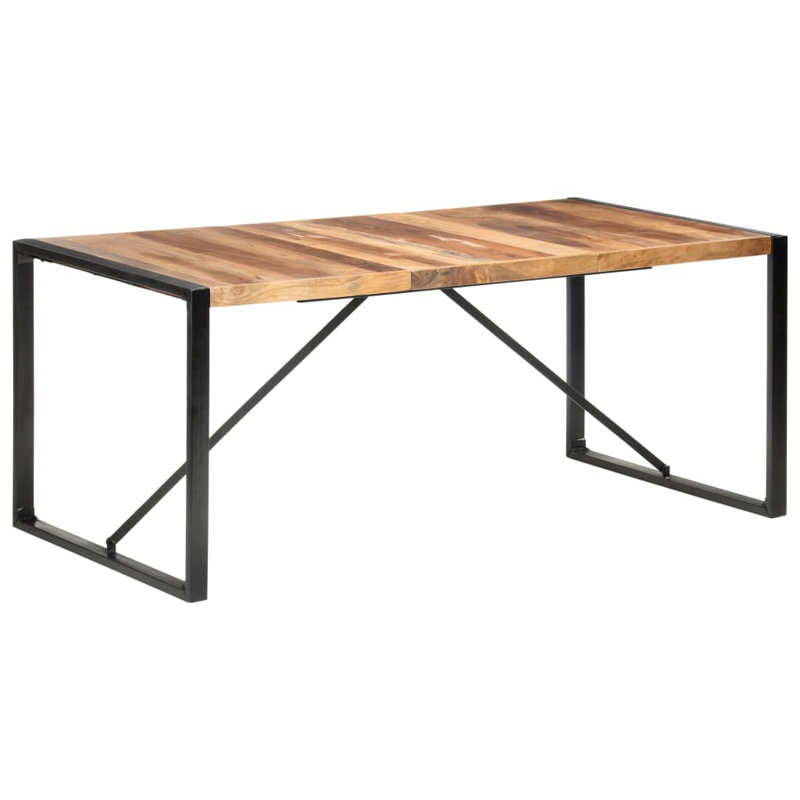 Cheyenne Dining Table Solid Wood, H75 x L180 x W90cm, Light Brown, Black