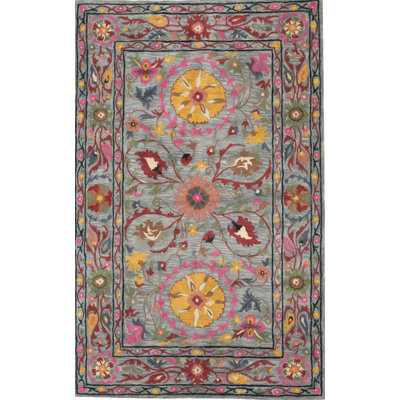 Hand-Tufted Wool Oriental  Rug, Blue , Stylish & Luxurious Area Rug for Adding Timeless Charm to Your Living Room, Bedroom, Office, or Home Décor