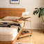 Table de bout en bois massif avec roulettes-646354990-646355153