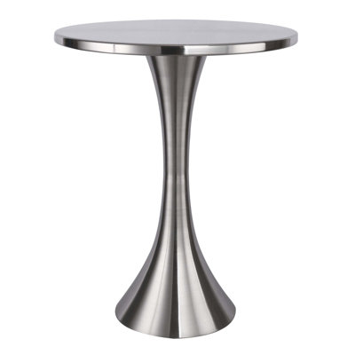Metal Accent Table In Brushed Nickel