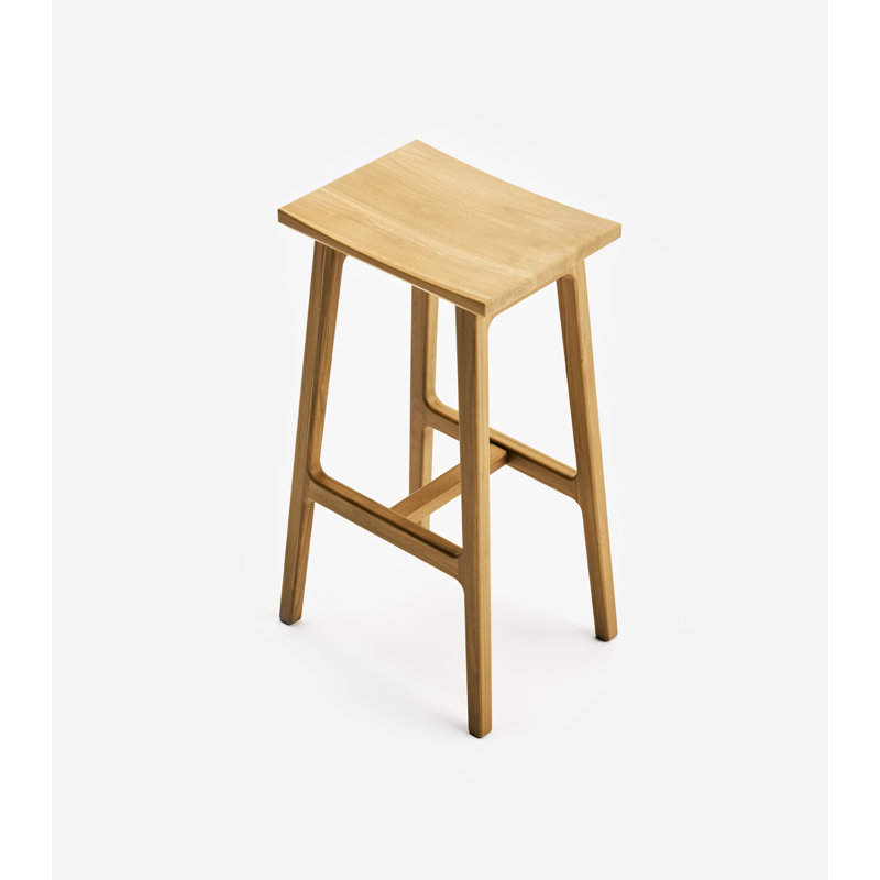 Coyotepe Saddle Stool, Bar Stool (30" Seat Height), Teak