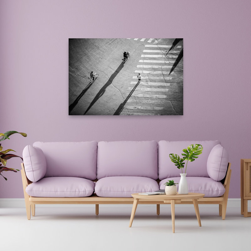 " Long Shadows Street Walk Dramatic Abstract Contemporary Zebra City Wall Art Print " by Zhou Chengzhou, 40" H x 60" W