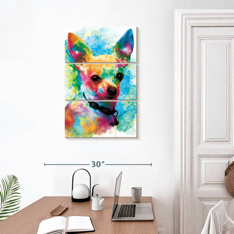 Peinture de chihuahua Brampt, H 32 po x l 20 po