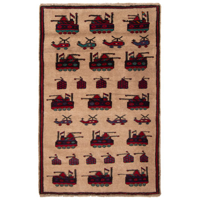 Tapis brun clair Rare War 2 pi 9 po x 4 pi 6 po