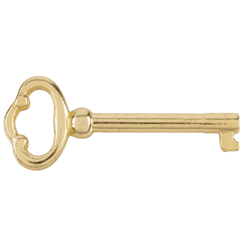 Brass Plated Hollow Barrel Skeleton Key for Antique Furniture