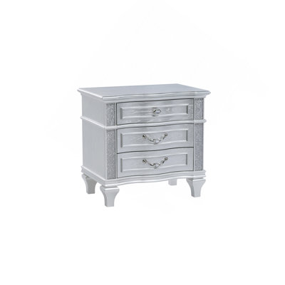 Table de chevet de style contemporain en bois argenté