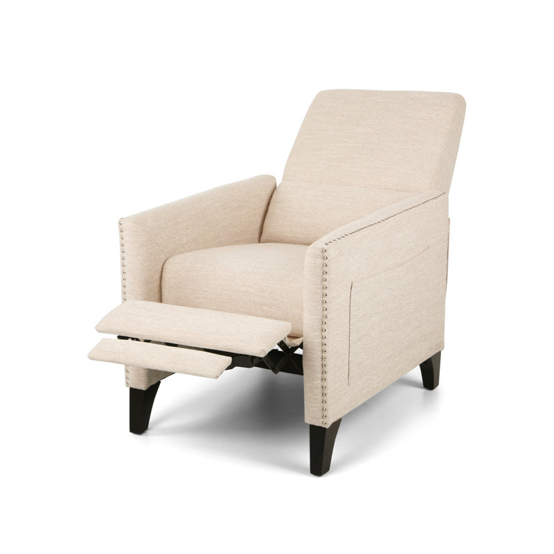 Push-Back Recliner With Stylish Details For Ultimate Relaxation, Beige