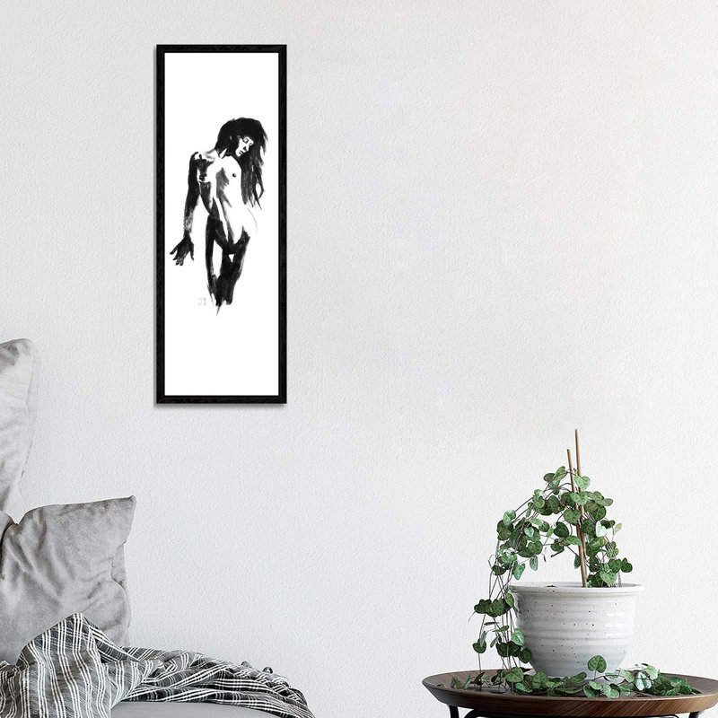 On The Wall by Péchane - Panoramic Print on Canvas, Black Framed, 30.48 cm H x 91.44 cm W