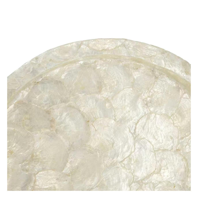 Plateau décoratif Capiz Capiz, H 1,8 po x l 15,7 po x P 15,7 po