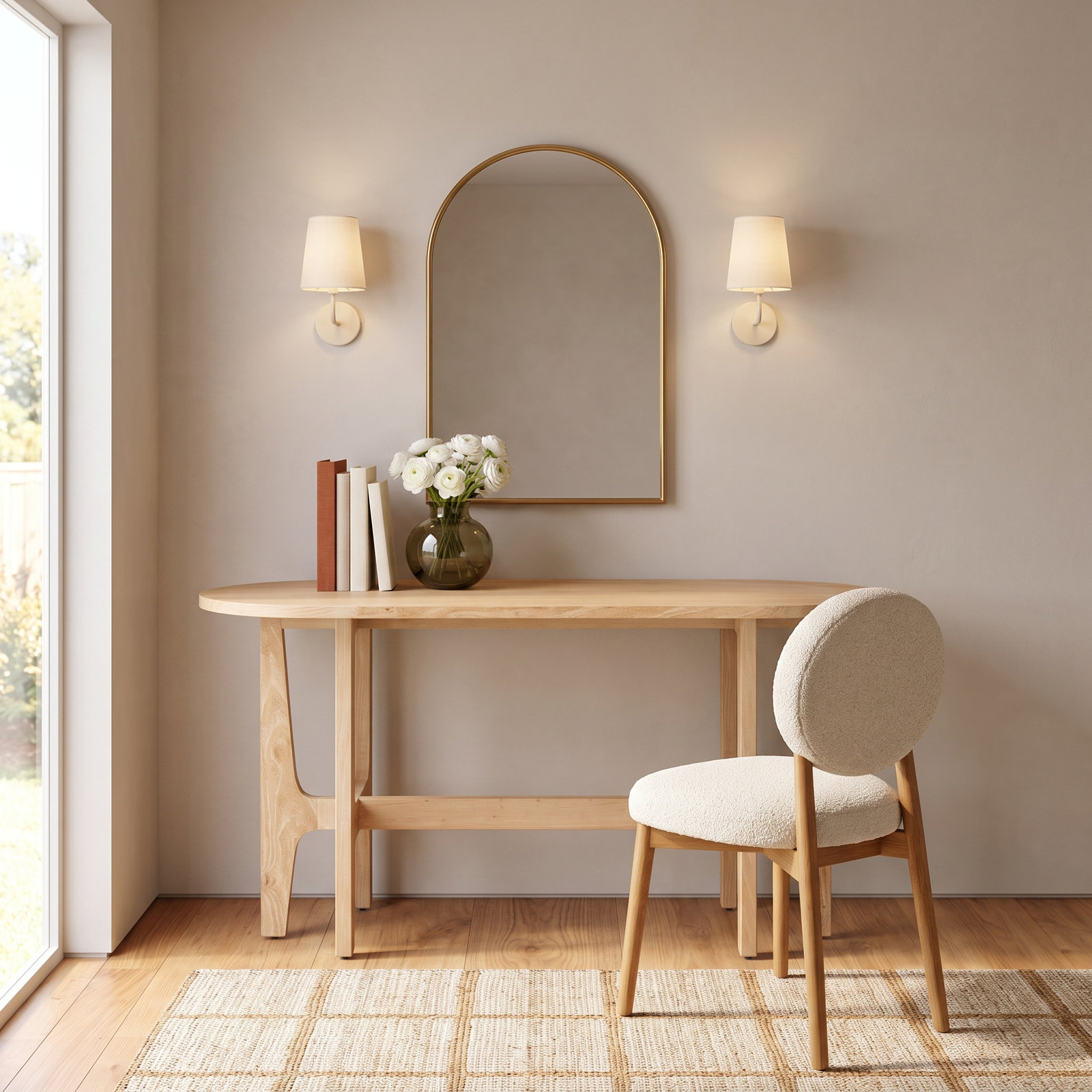 Peach 59.8 " Writing Desk