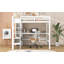 Lit mezzanine double avec tablettes multifonctionnelles et bureau sous le lit-2122388032
