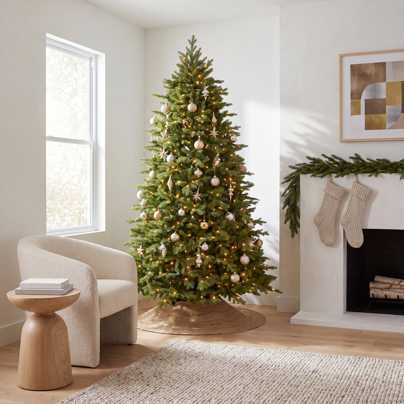 Pre-Lit Fir Christmas Tree, 78" H