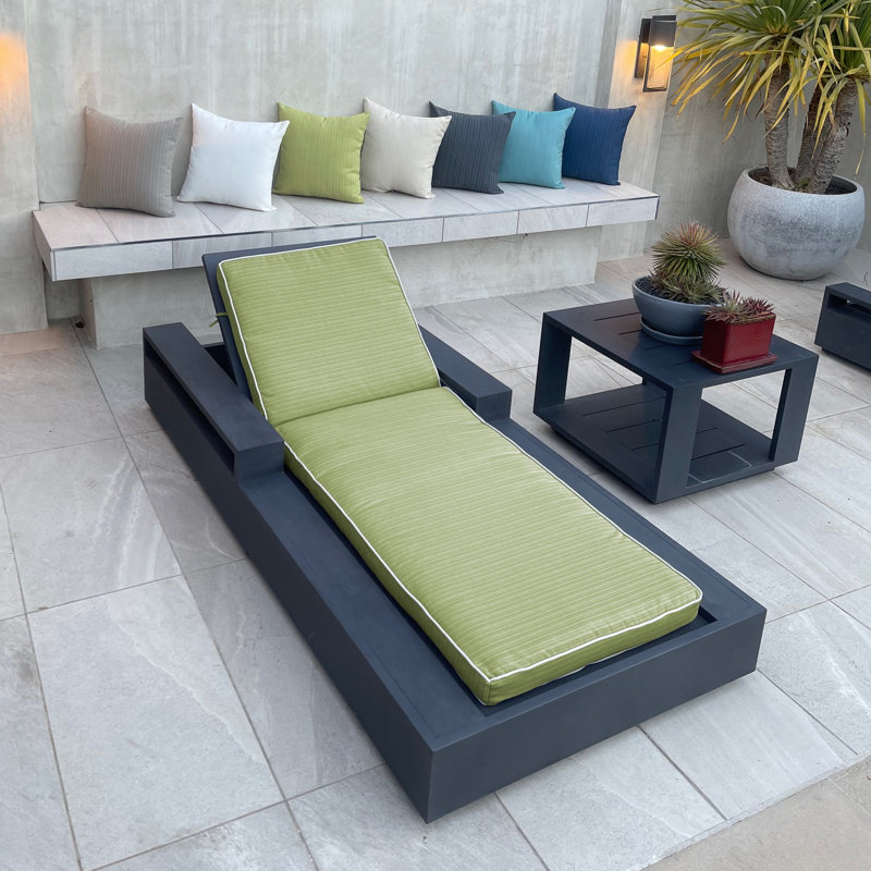 Chaise longue avec bourre rembourrée en polyester., Kiwi