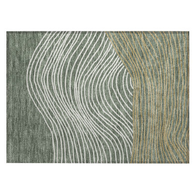 Machine Washable Indoor/Outdoor Chantille ACN2350 Stripes Rug