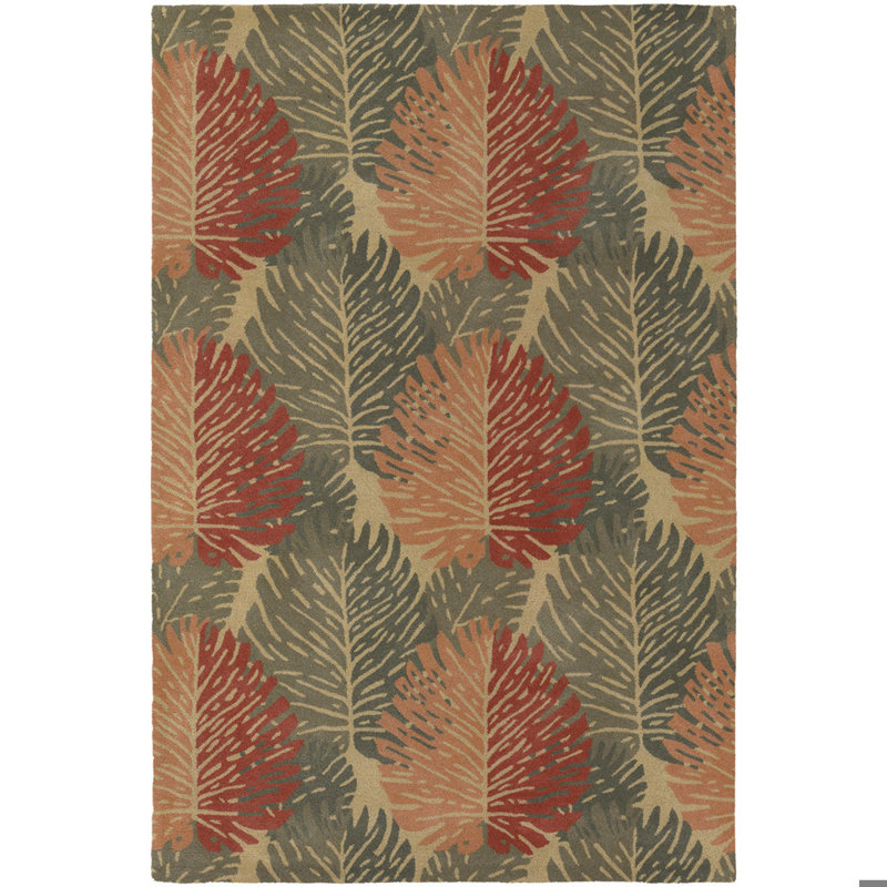 Bingham / Citori Authentic Hand-Tufted Handmade Modern Tropical Stylized Palm Fronds Wool Area Rug, Rectangle 7'9" x 10'6"