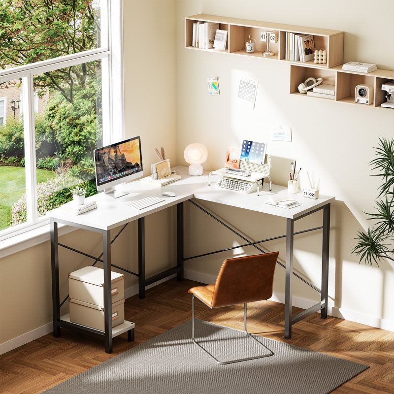 49-Inch L Shaped Desk - Computer Desk Corner Desks Gaming Desk PC Table, with CPU Stand Side Bag for Home Office Dorm Sturdy Writing Workstation