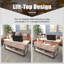 Table basse à 4 pieds avec rangement Lift Top