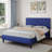Bed Frame with Headboard, Upholstered Platform Bed with Button Tufted Desigh-93033504-93033507