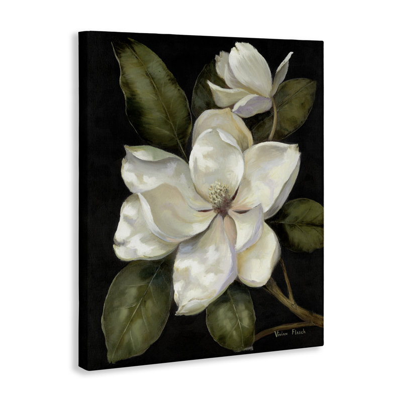 Toile Blooming Magnolia Buds, design par Nan, H 48 po x l 36 po
