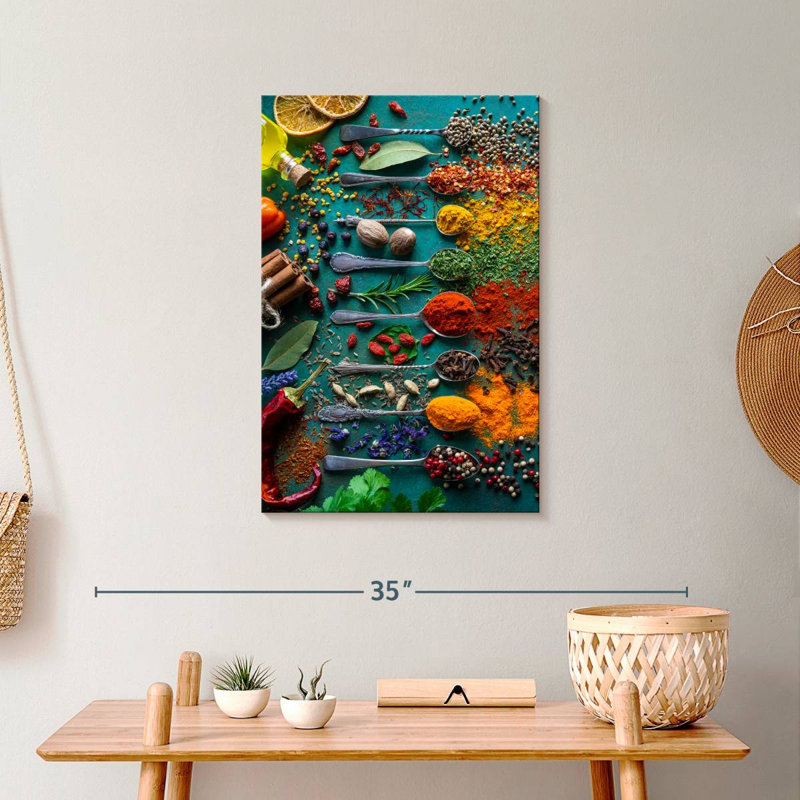 Herbes et épices, reproduction d'art sur toile, H 24 po x l 16 po x P 1,25 po