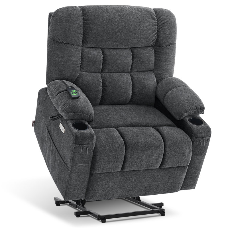 Fauteuil inclinable électrique de 26 po de largeur avec siège chauffant à deux positions, position infinie, revêtement en tissu
