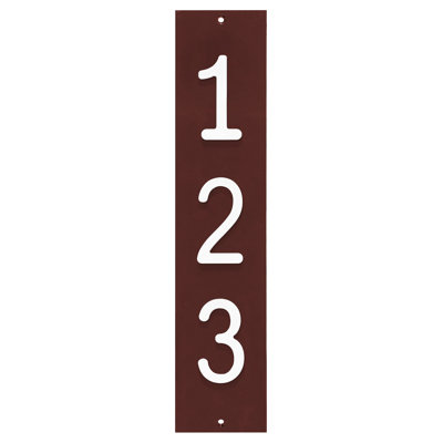 Colourtree Personalized 3-Digit Flush Mount House Numbers Vertical Street Address Wall Plaque – Custom Horizontal Outdoor Home Sign