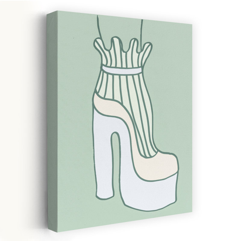 Chic Ruffled Platform Abstract Contemporary Wall Art, 36" H x 24" W