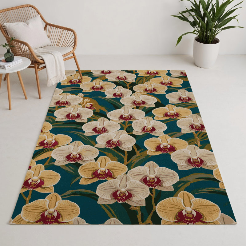 Tapis d'intérieur et d'extérieur brun Botanical, Rectangle 5 pi x 7 pi