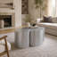 Table basse luxueuse en forme de nuage en acier inoxydable, parfaite pour un décor de salon moderne et glamour
