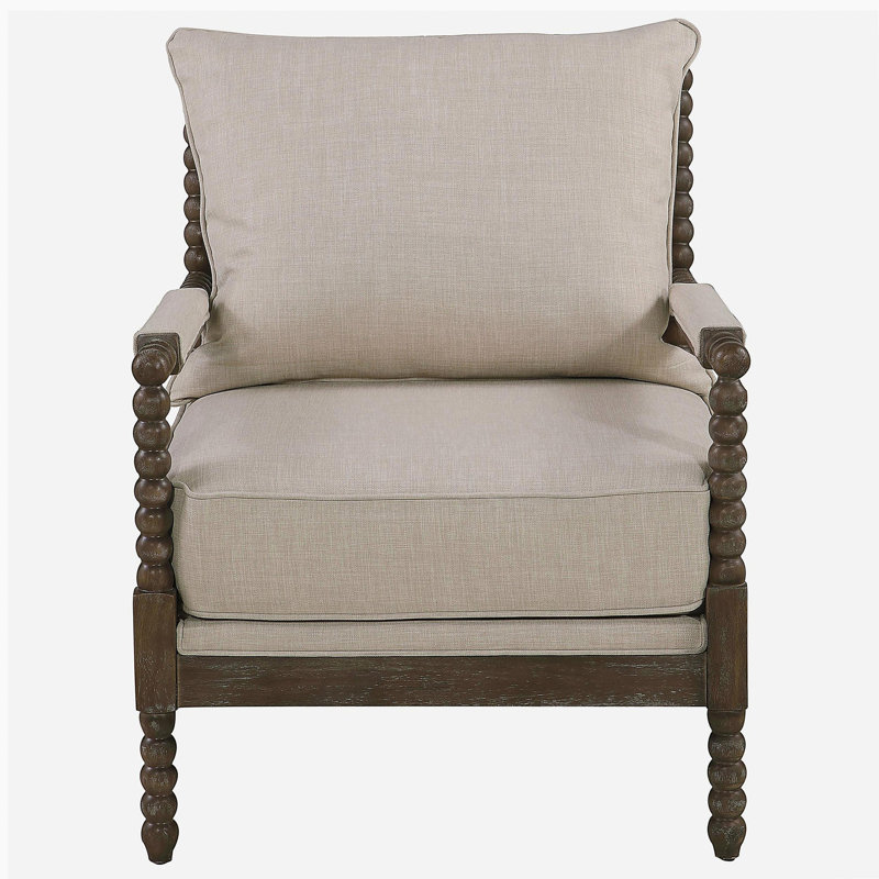 Fauteuil d'appoint à dossier amovible beige et naturel