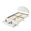 Smart LED White Velvet Bed Frame With Storage Drawers, Scalloped Petal Headboard & App Control, European Single (90X200cm) & Double (140X200cm)-1450362954