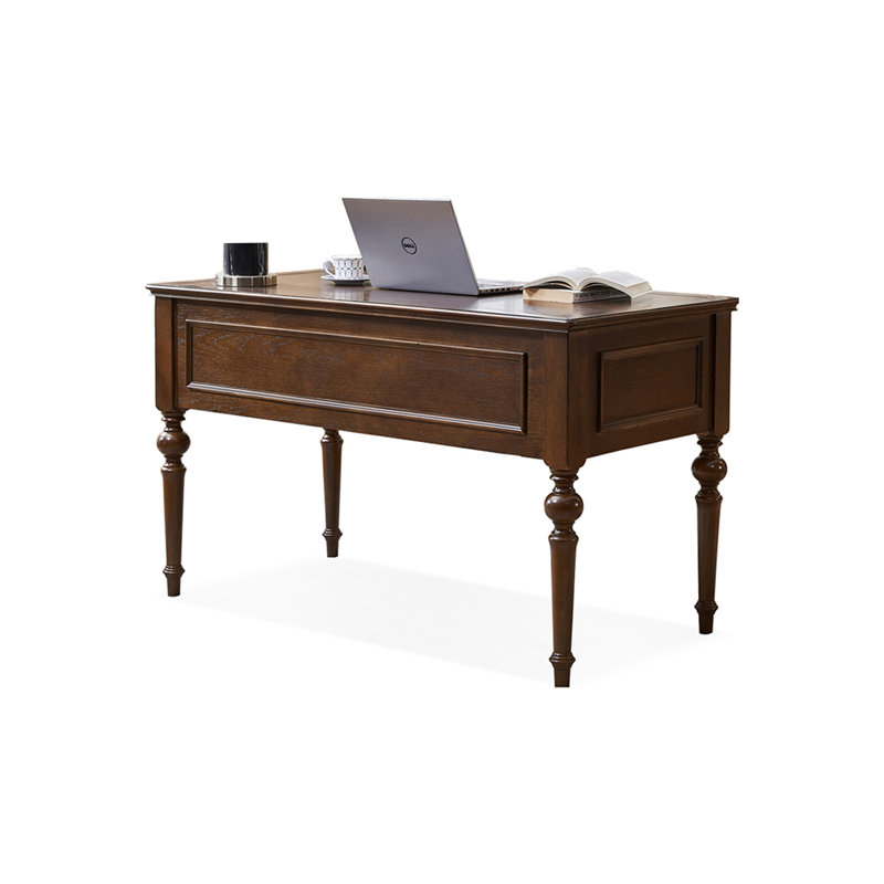 American - Style Rubber Wood Desk with Ample Storage & Timeless Elegance, 29.92" H x 55.12" W x 27.48" D