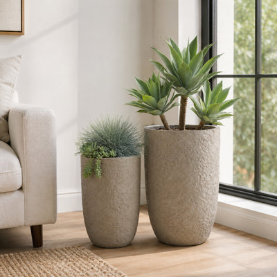 Concrete Planter Pot with Drainage Hole Indoor Outdoor Garden Planter Modern Design