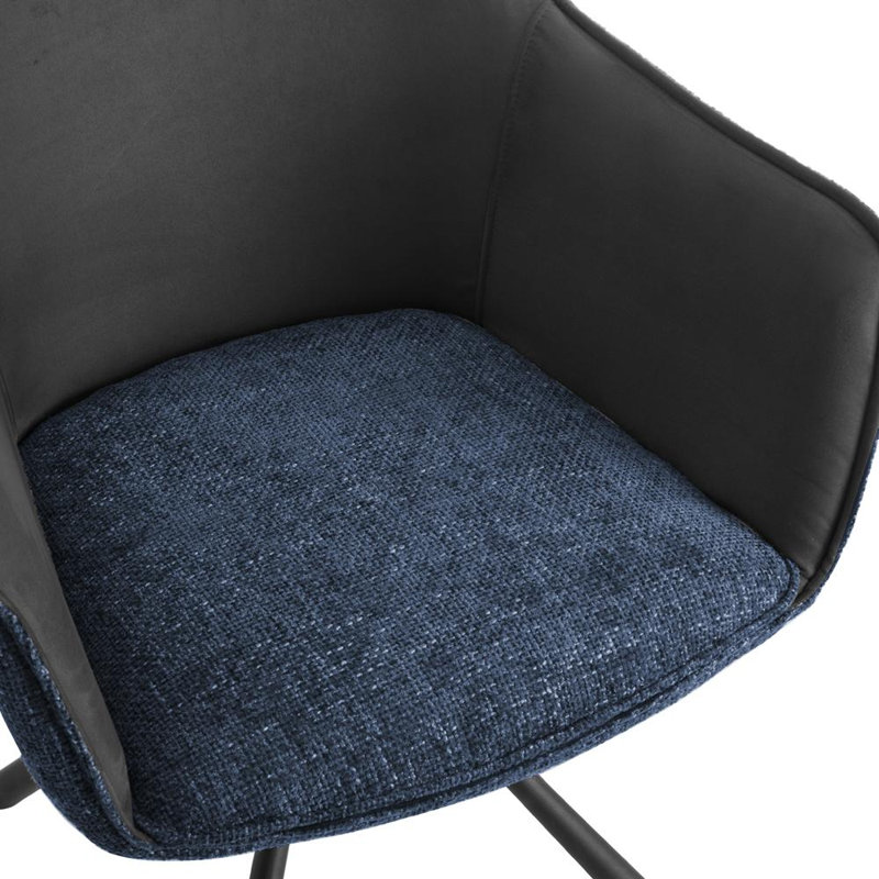 Brendolyn 48cm H Fabric Upholstered Upholstered Back Side Chair, Blue/Grey