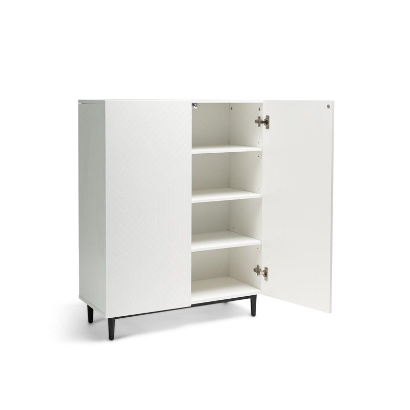 Addae 8 Pair Shoe Storage Cabinet, White