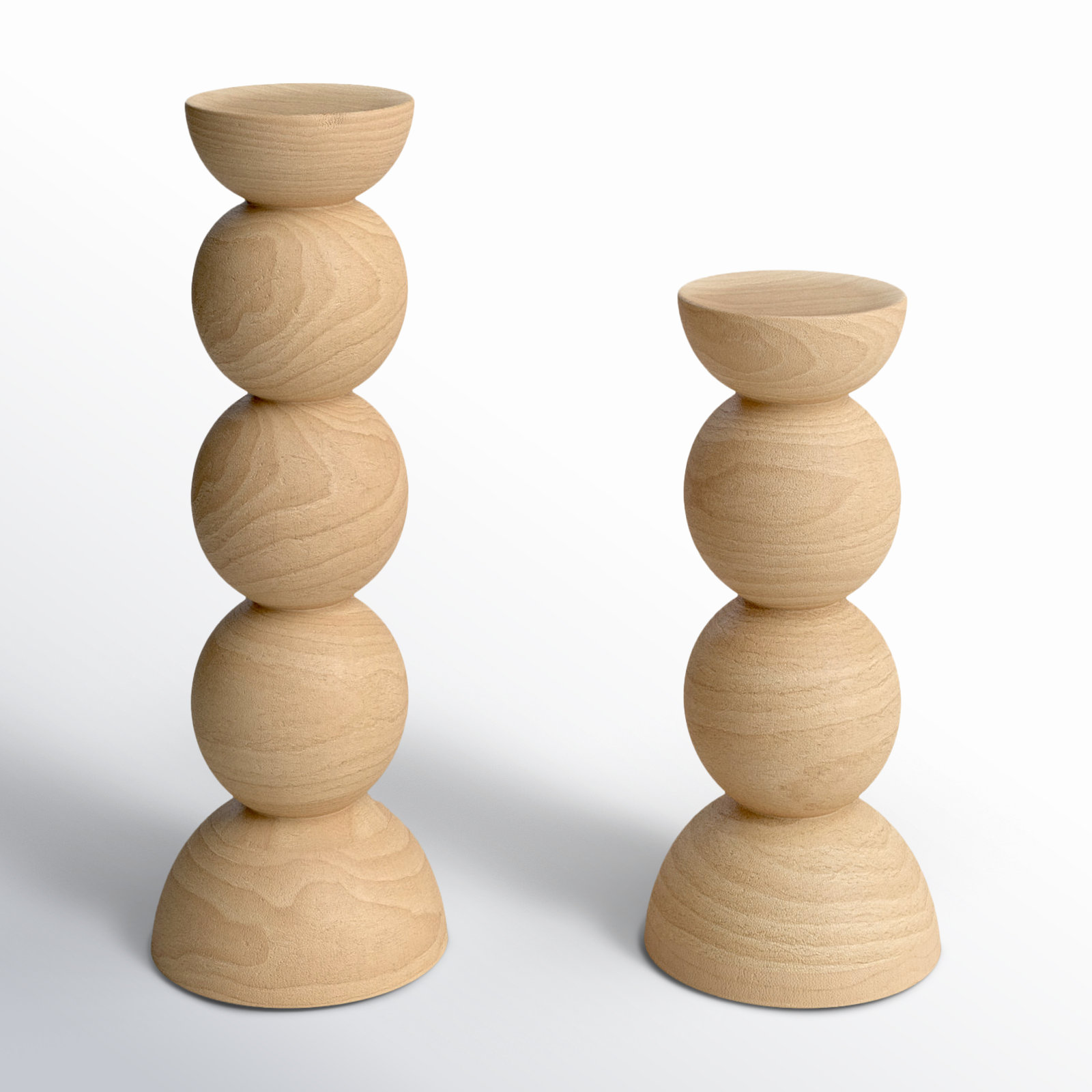 2 Piece Wood Tabletop Candlestick Set | Joss & Main