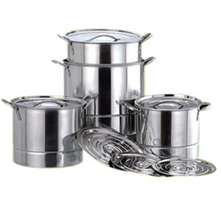 Carrying Steamer Pot Stainless Steel Cookware Portable Multipurpose Large Stock Pots Steaming Pot for Food, Pasta, Tamales Veggies Dumpling 22cm Combo